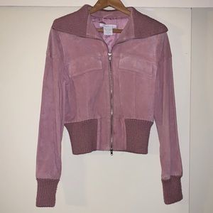 Charlotte Russe pink suede leather jacket Size: M